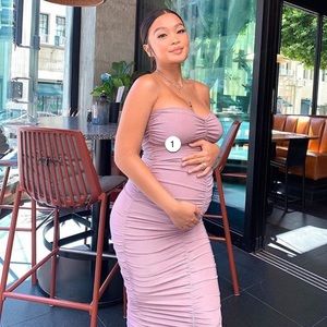 alandra ruched maxi dress